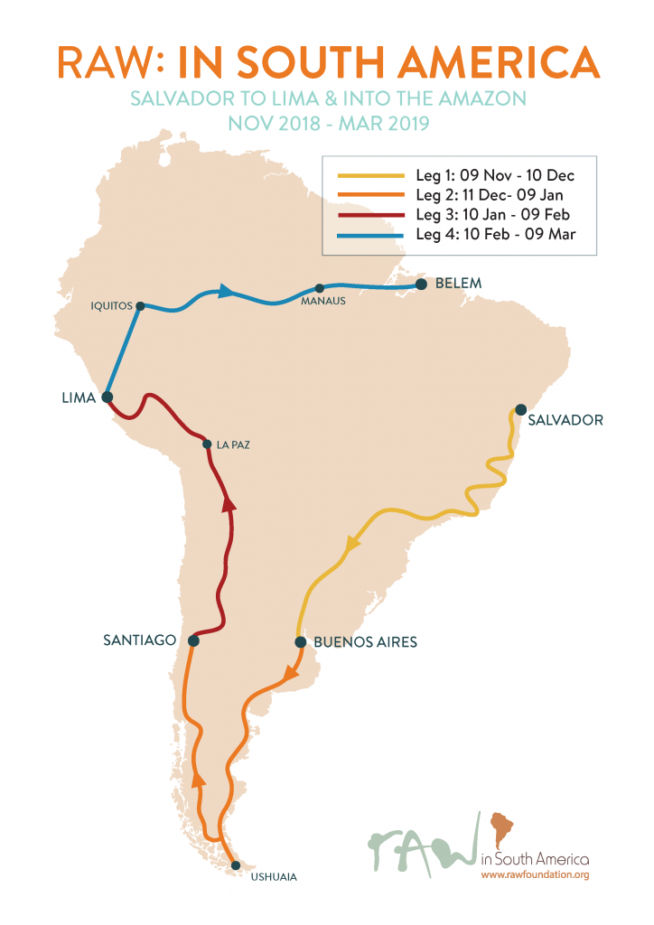 Raw in South America - Map 2018